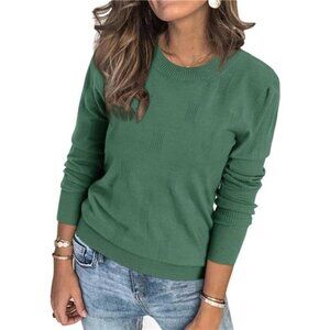 Women's Soft Knit Sweater Fall Dressy Casual Pullover Tops